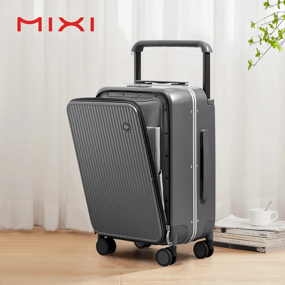Mixi Carry On Luggage With Laptop Pocket Aluminum Frame