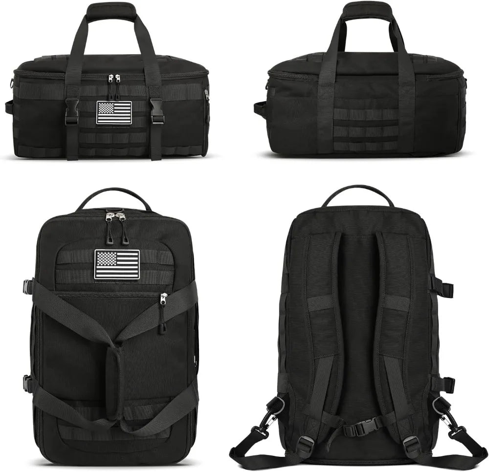 Tactical Duffle Bag With Shoe Compartment 3 In 1 Travel Backpack
