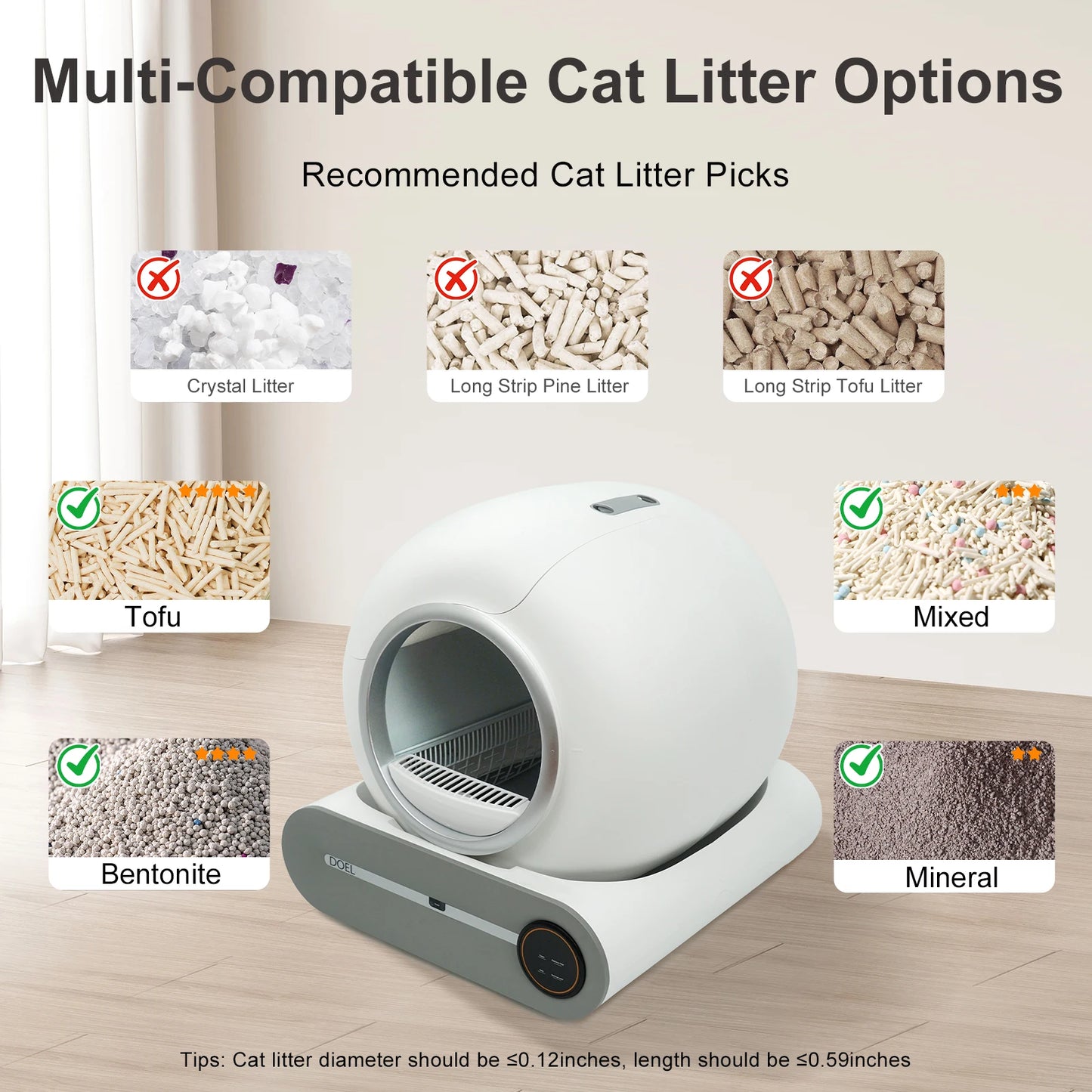 DOEL Self Cleaning Cat Litter Box Automatic With App Control