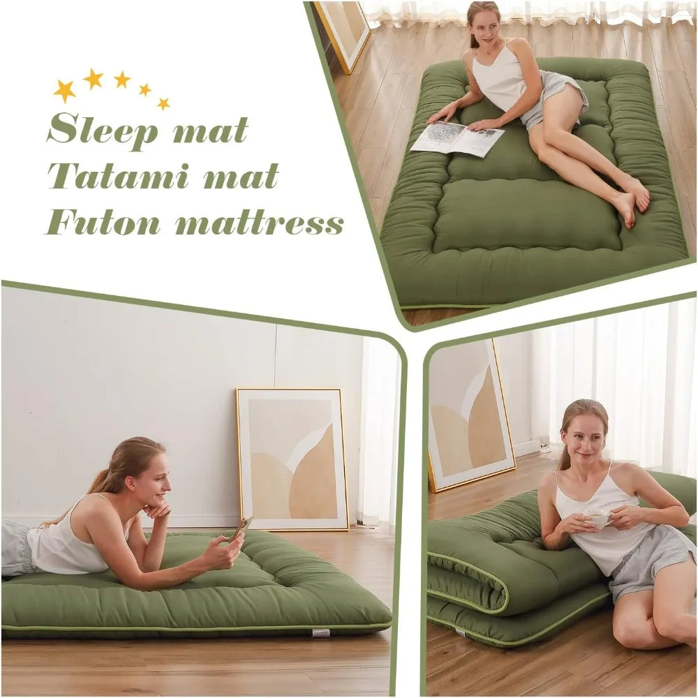 Japanese Floor Mattress With Washable Cover Tatami Mat For Camping