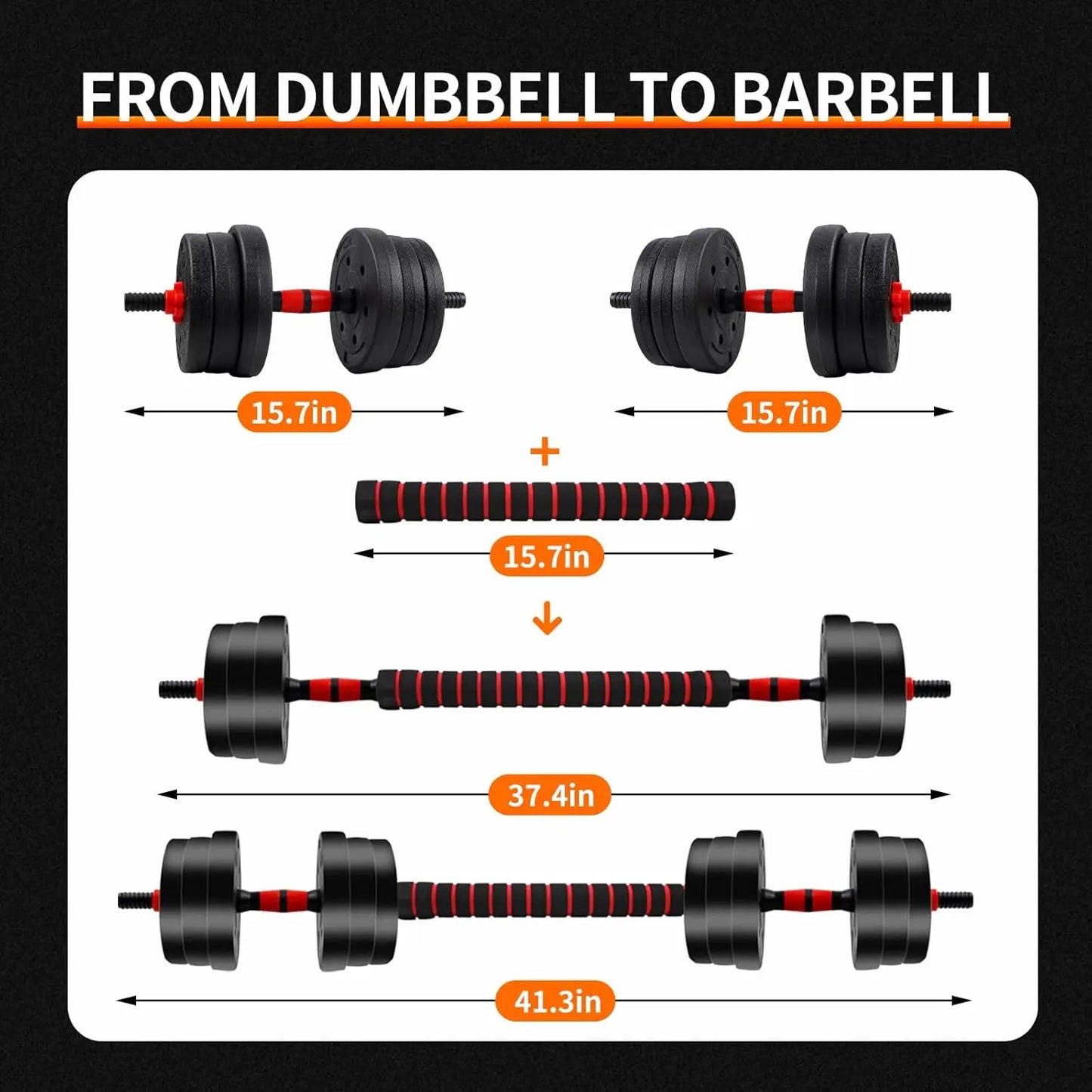 Adjustable Dumbbell to Barbell Set for Home Gym Strength Training