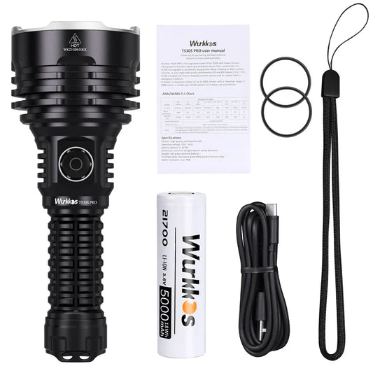 Wurkkos TS30S Pro 21700 Rechargeable Tactical Flashlight LED USB C