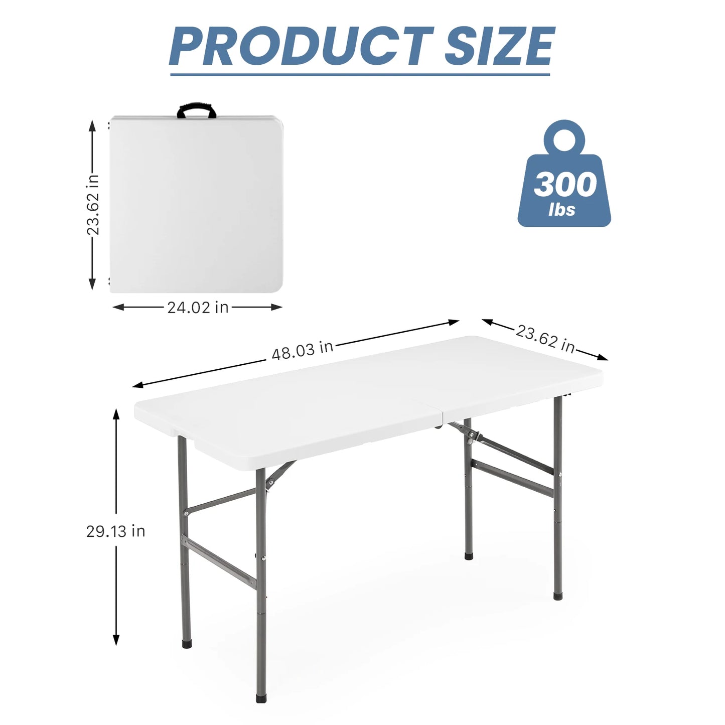 JHK Portable Folding Heavy Duty Camping Table With Carry Handle