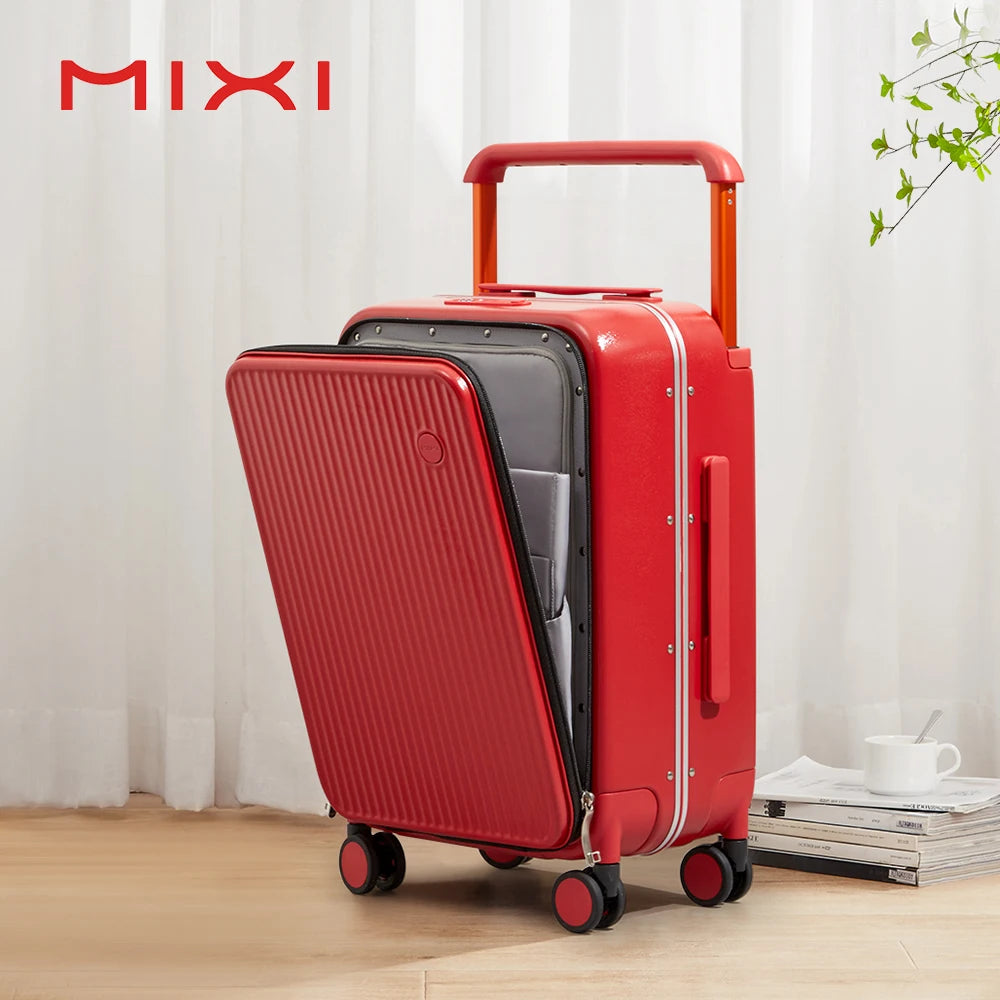 Mixi Carry On Luggage With Laptop Pocket Aluminum Frame