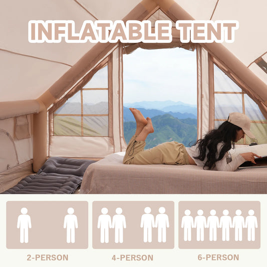 Pakicetus Inflatable Family Tent With Skylight And Pump Quick Setup