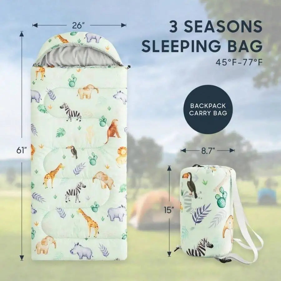 Portable Lightweight Sleeping Bag With Backpack Straps For Three Season