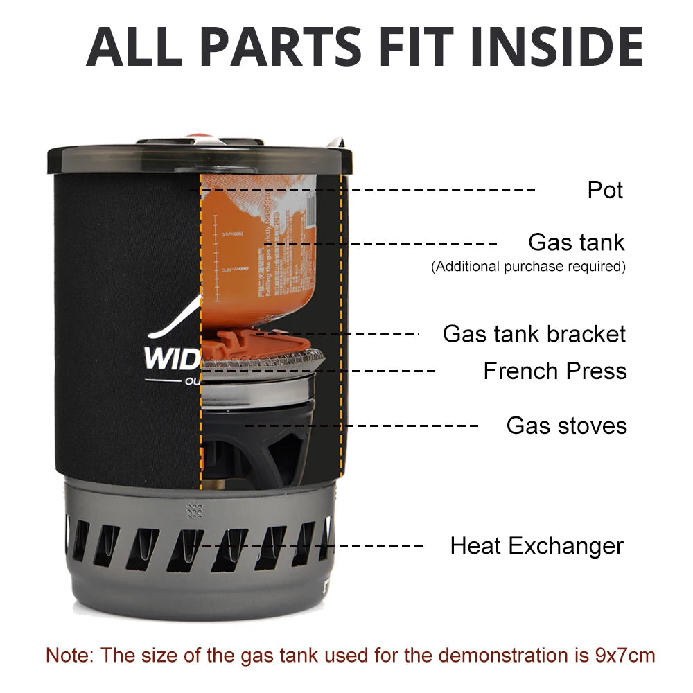 Widesea Camping Cooking System With Heat Exchanger Outdoor Gas Stove