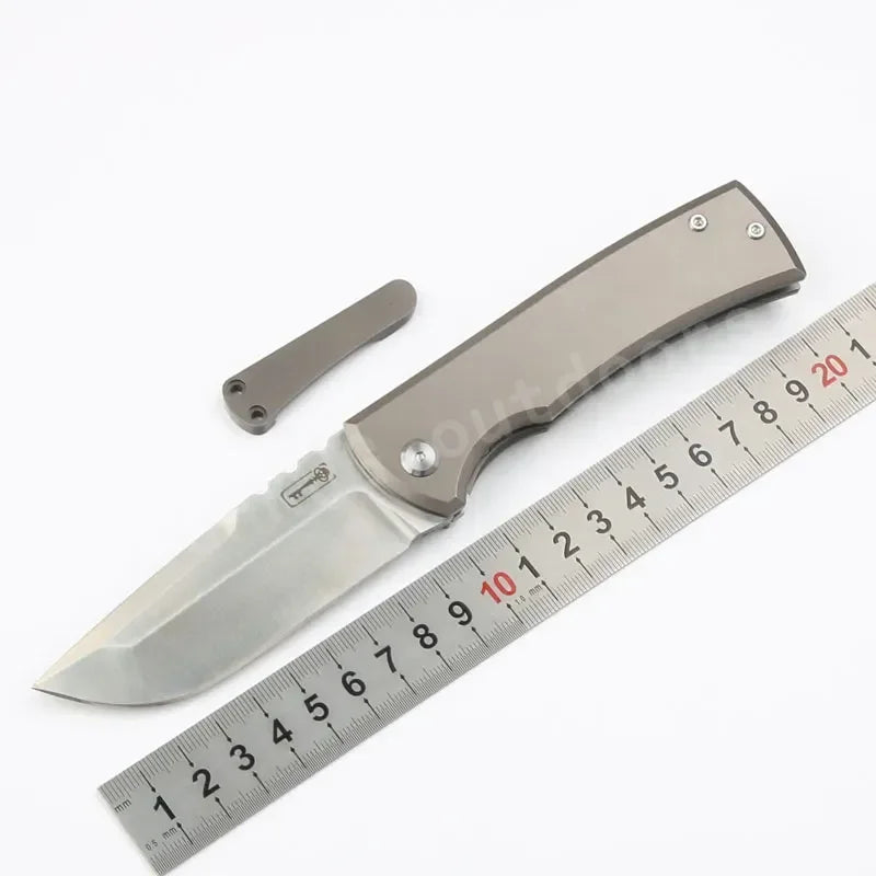 DIY Supplies Compact Folding Knife M390 Titanium Handle Ceramic Bearing