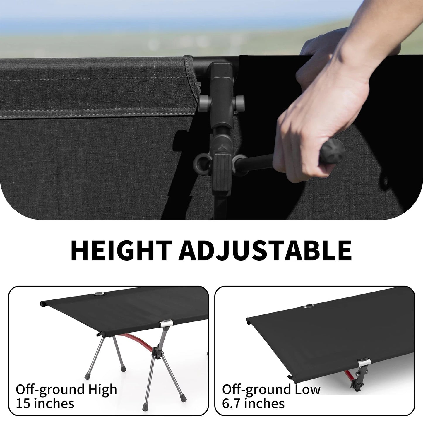 WESTTUNE Ultra Light Aluminum Folding Bed for Outdoor Camping