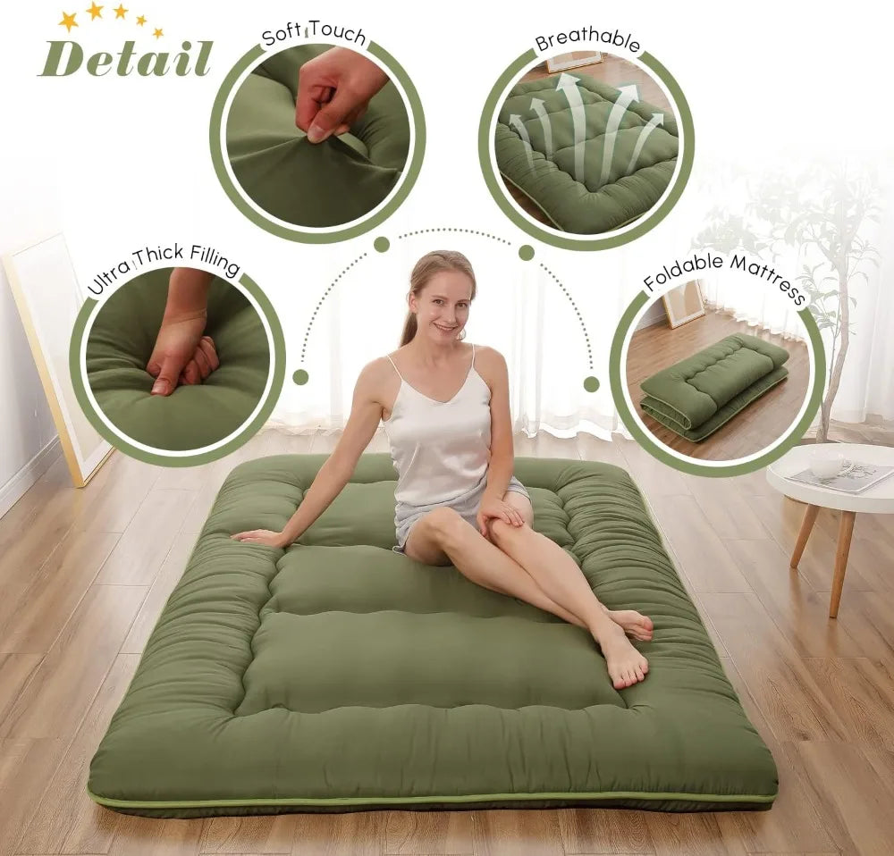Japanese Floor Mattress With Washable Cover Tatami Mat For Camping