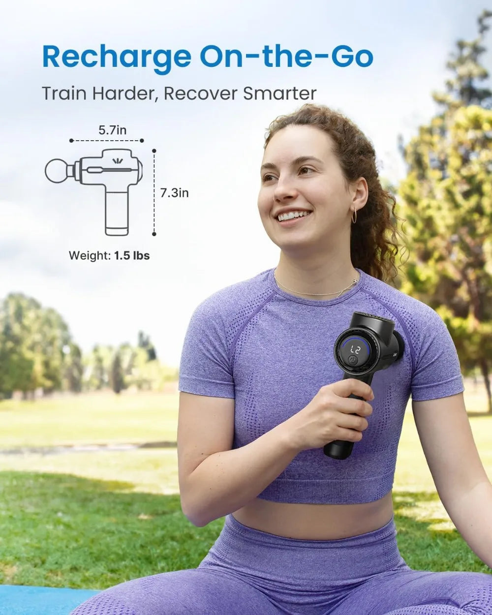 Percussion Massage Gun With 5 Speeds And App Control