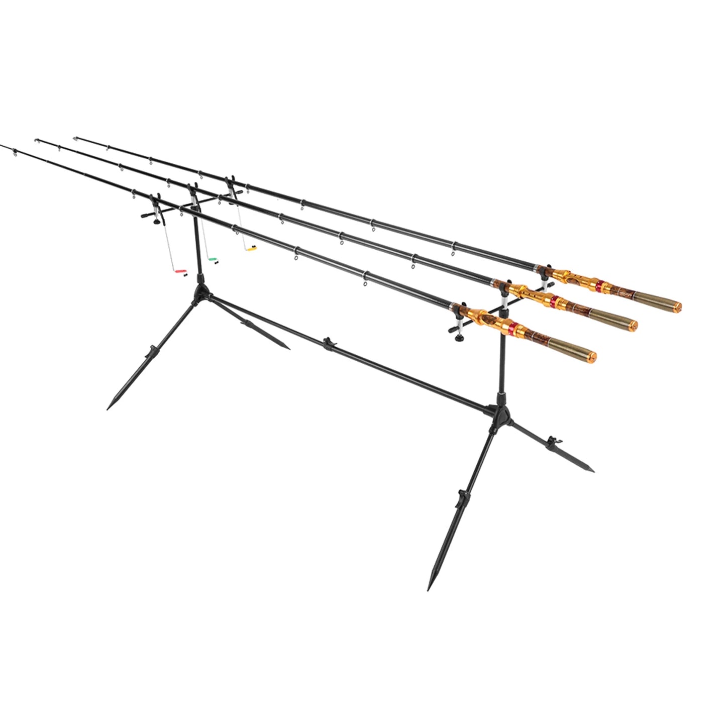 Adjustable Retractable Carp Rod Pod Stand With 3 Bite Alarms