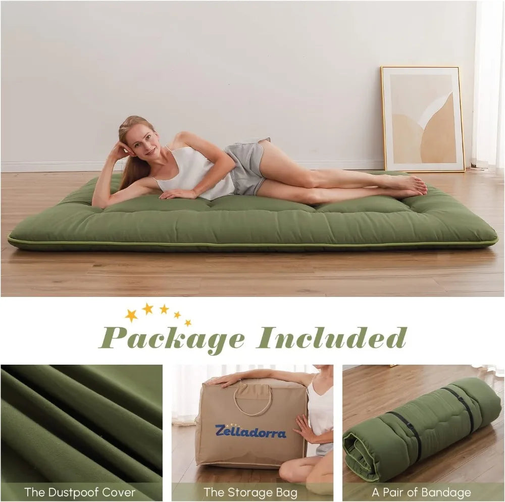 Japanese Floor Mattress With Washable Cover Tatami Mat For Camping