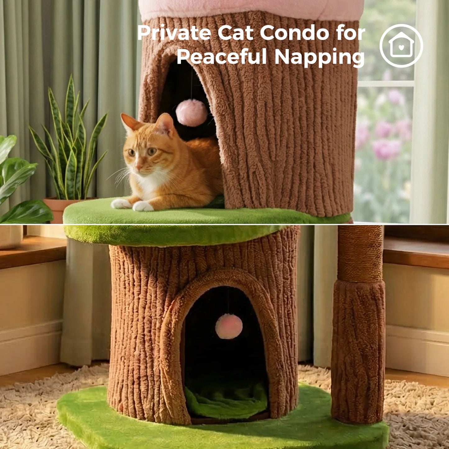 PAWZ Road Large Cat Tree With Four Condos And Tall Scratching Post