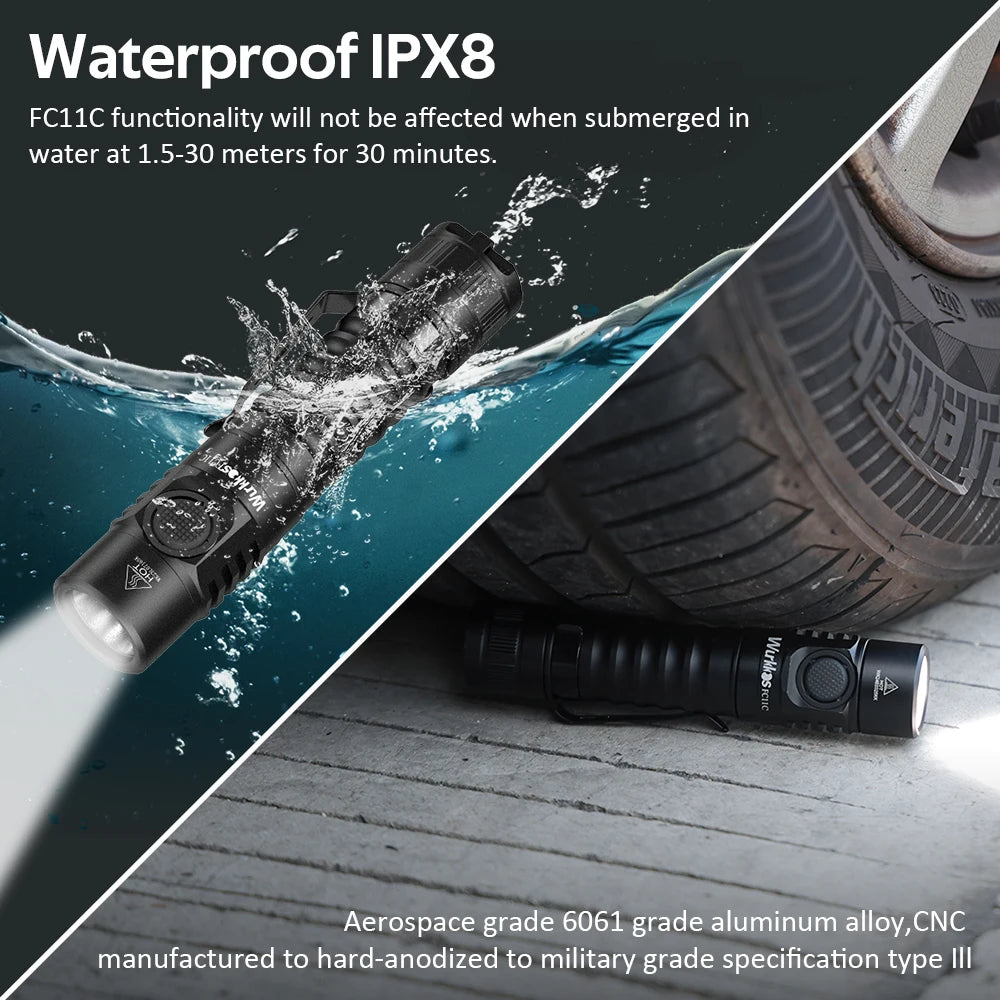 Wurkkos FC11C USB-C Rechargeable 18650 EDC Flashlight IP68