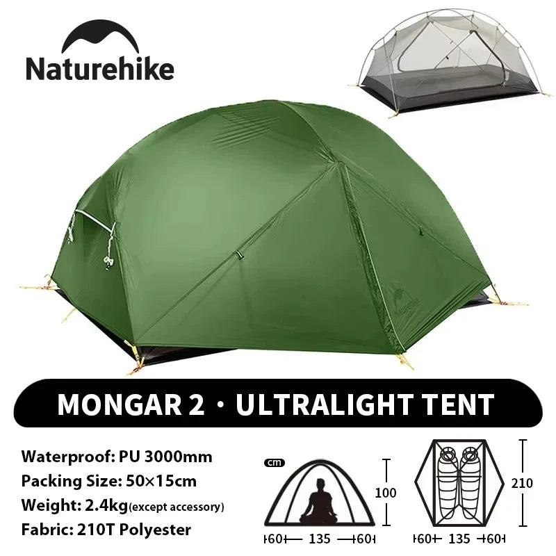 Naturehike Mongar Two Person Backpacking Tent Ultralight Waterproof