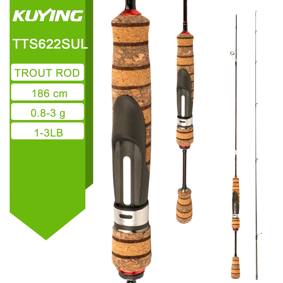 Kuying Teton Spinning Casting Rod BFS Carbon 0.8 to 8g