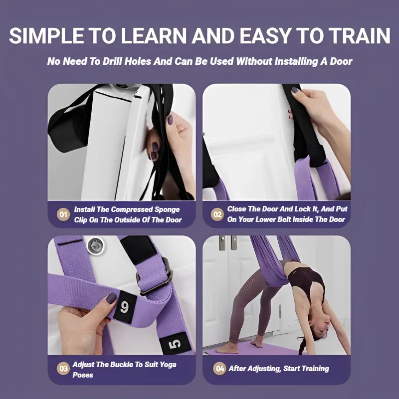 Adjustable Aerial Yoga Strap For Leg Stretching And Flexibility
