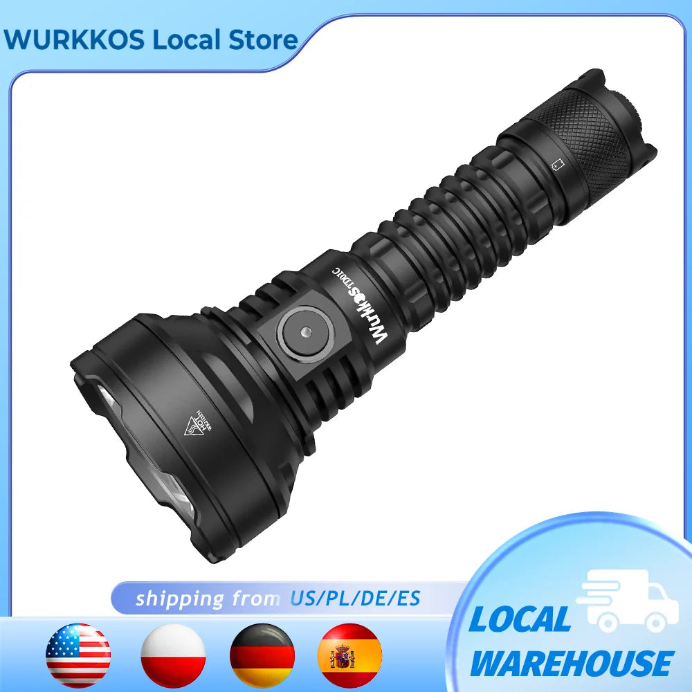 Wurkkos TD01C 21700 Rechargeable Tactical Flashlight 1800 Lm USB C