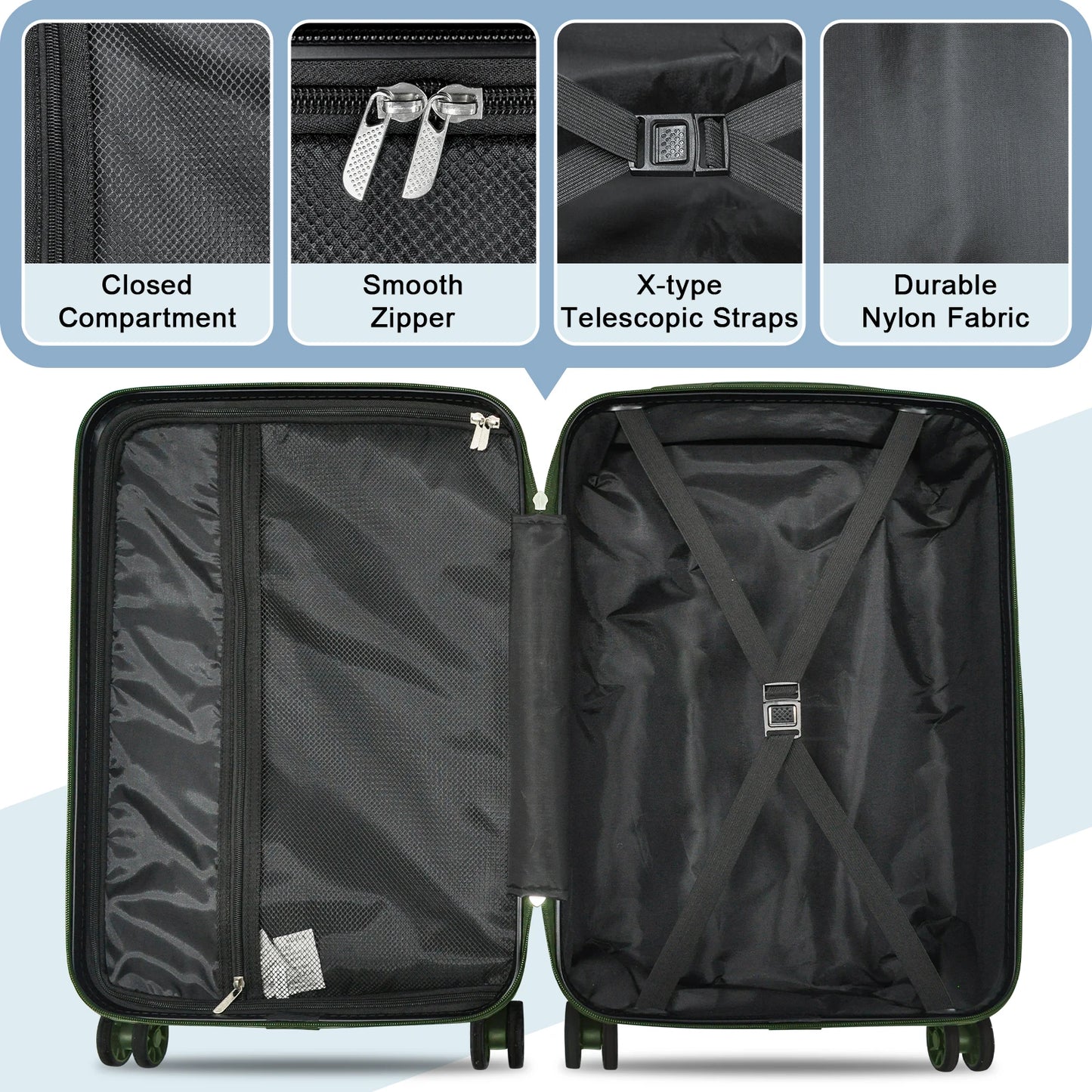 Joyway 6 Piece Travel Luggage Set Lightweight Durable TSA Lock
