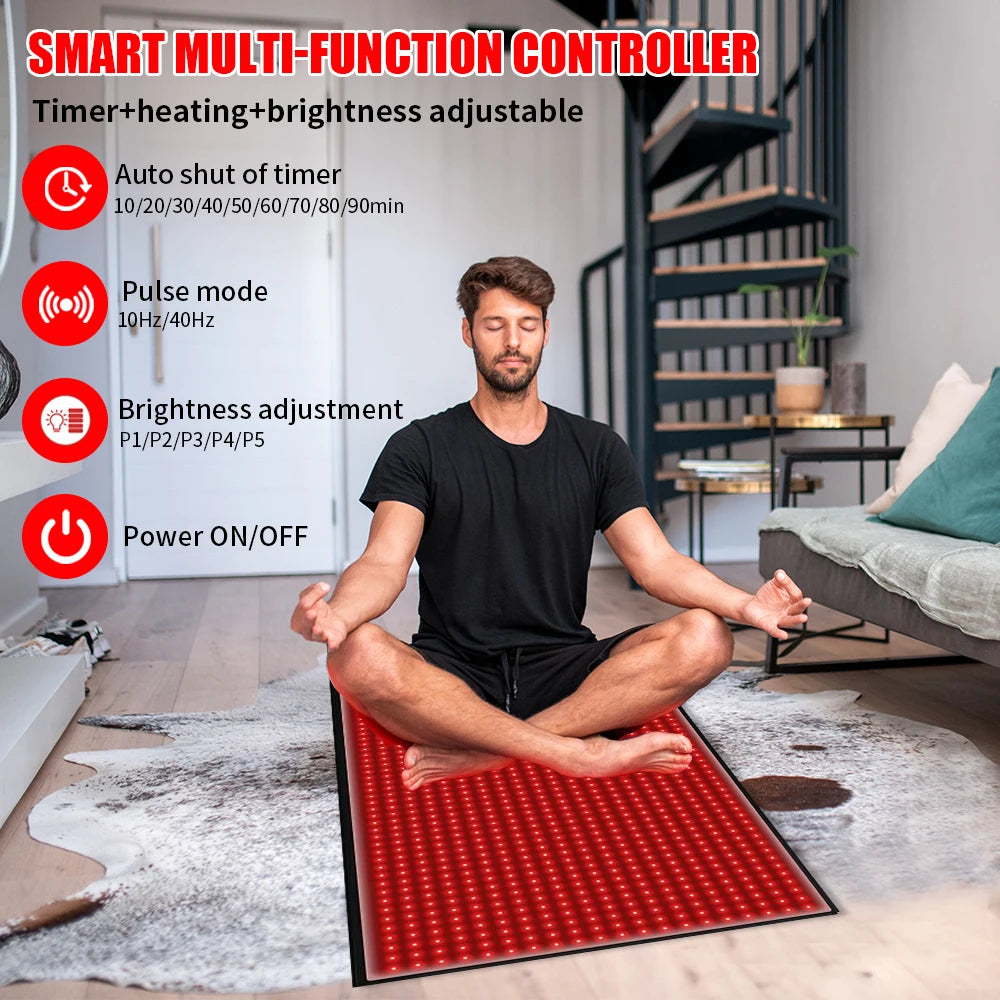 Full Body Red Light Therapy Mat Infrared LED Blanket For Pain Relief