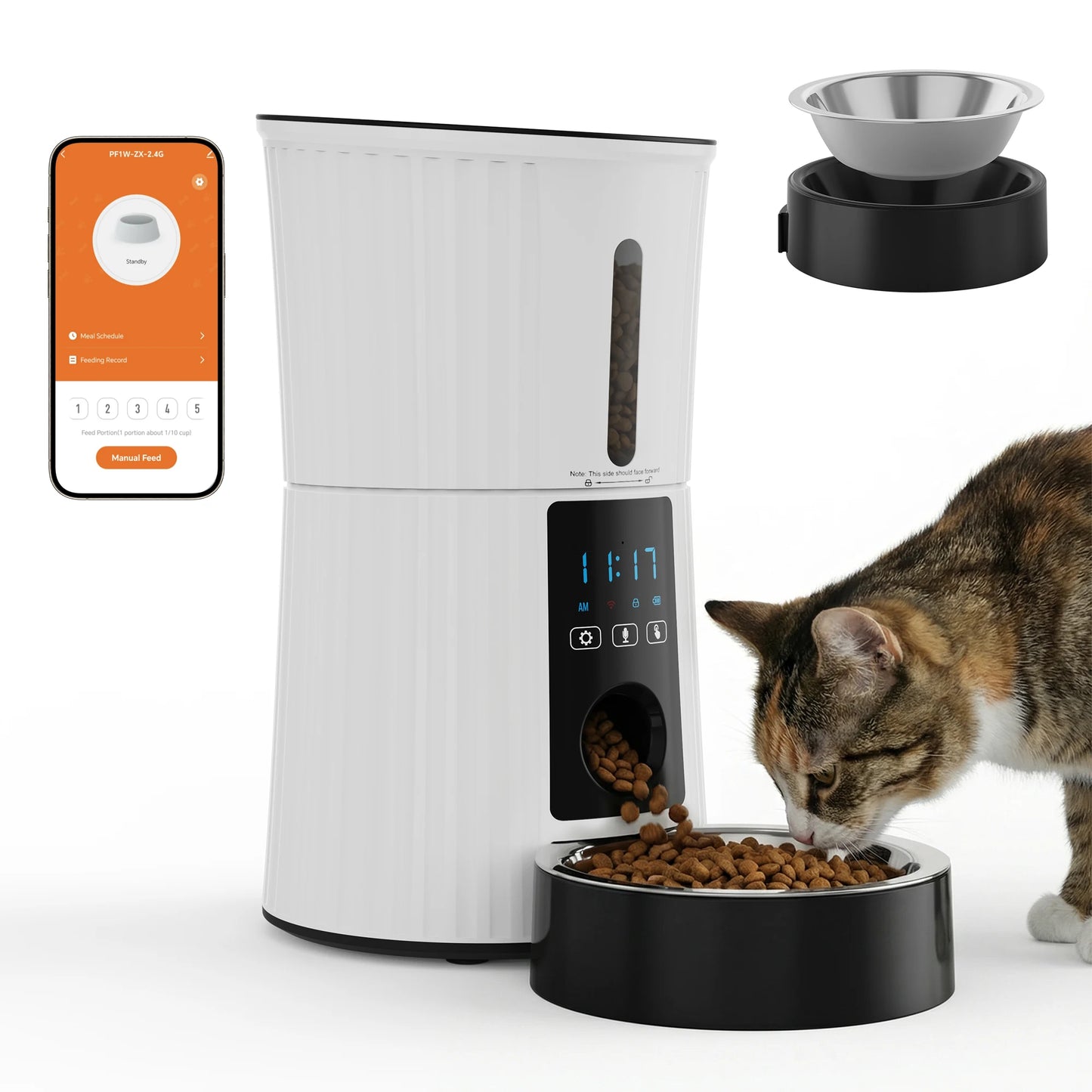 Automatic Cat Feeder With WiFi Timed App Control Dual Power