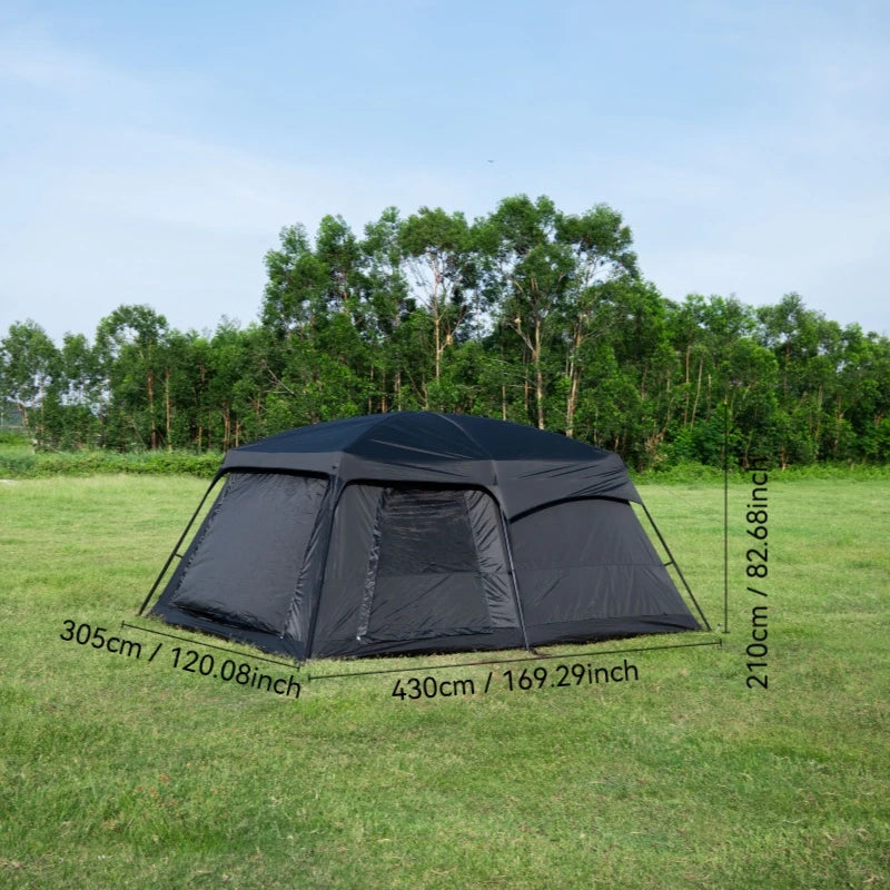 8 Person Family Camping Tent With Extendable Canopy Mosquito Proof