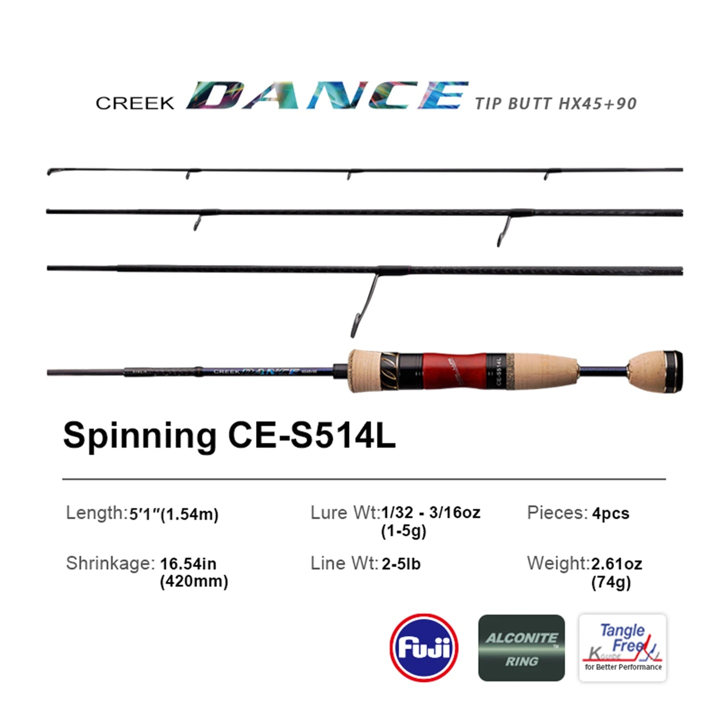 PureLure Creek Dance Trout Rod BFS Spinning Ultra Light