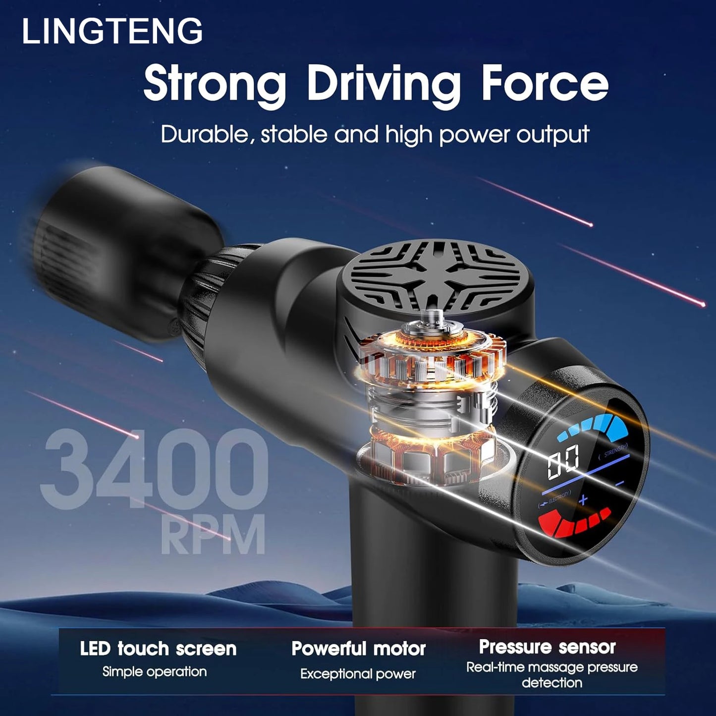 LINGTENG Smart Electric Fascia Gun Massager For Fitness And Relaxation