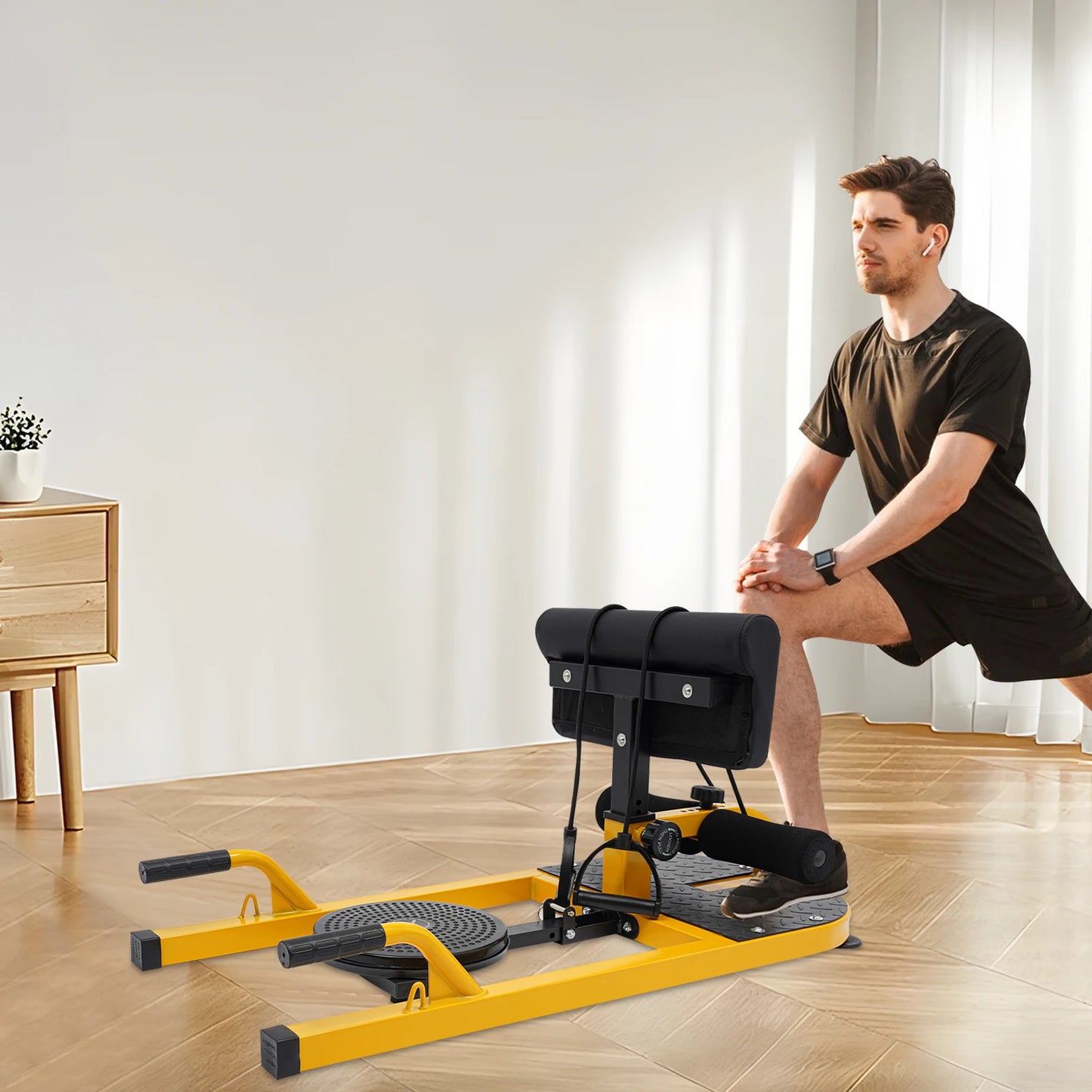 Deep Squat Machine With Adjustable Back Support And Leg Hook