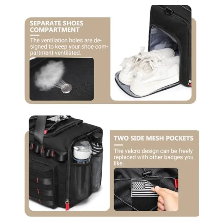 Unisex Gym Duffle Bag With Shoe Compartment And Laptop Sleeve