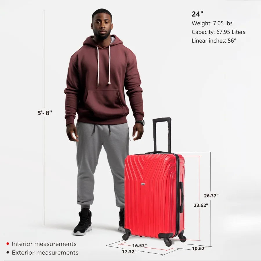 Hardside Lightweight Luggage With Spinner Wheels And Trolley