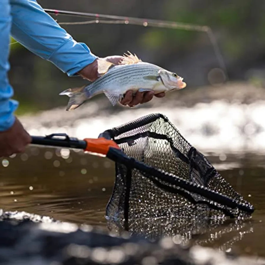 Pontus Foldable Fishing Net With Lightweight Aluminum Handle And Scale