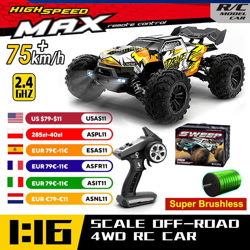 WLtoys 16101 High Speed 4WD RC Car With Bright LED