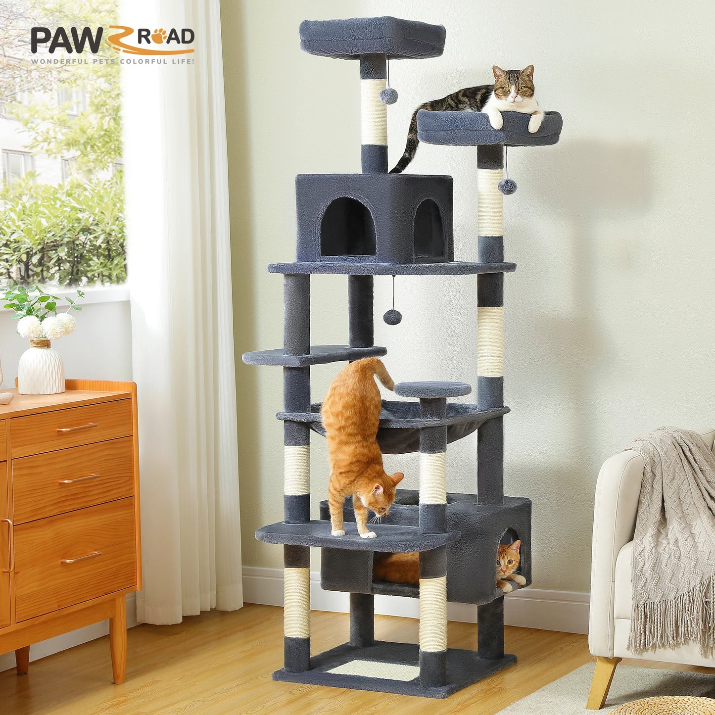 PAWZ Road Large Cat Tree And Indoor Tower Scratching Posts