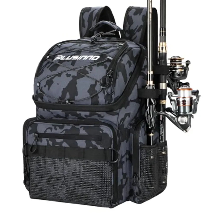 Cooler Fishing Backpack With Rod Holders Water Resistant Tackle Bag