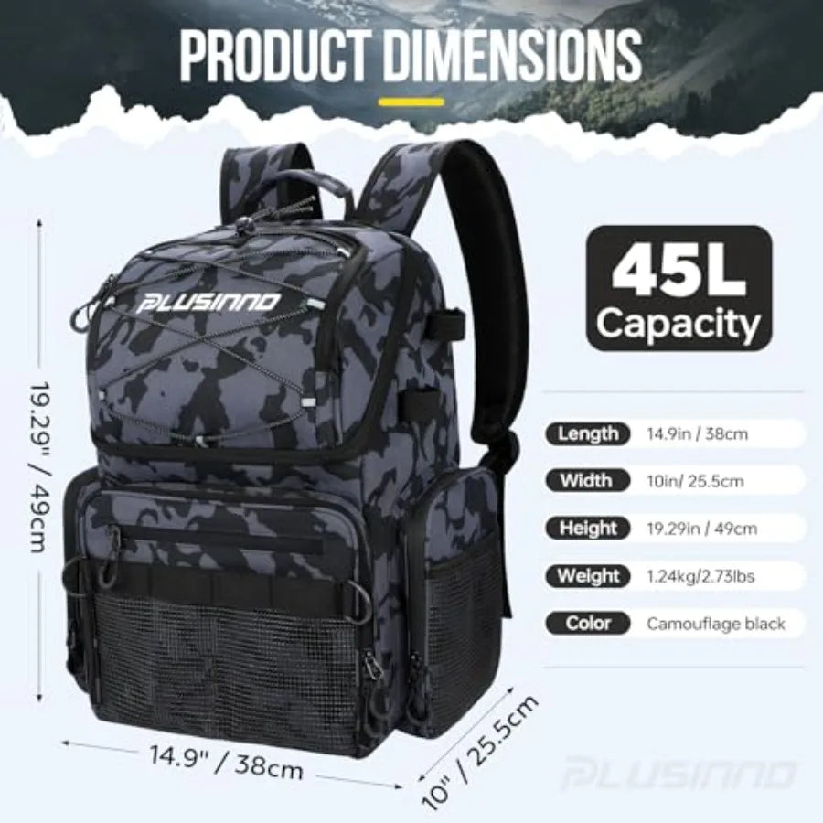 Cooler Fishing Backpack With Rod Holders Water Resistant Tackle Bag
