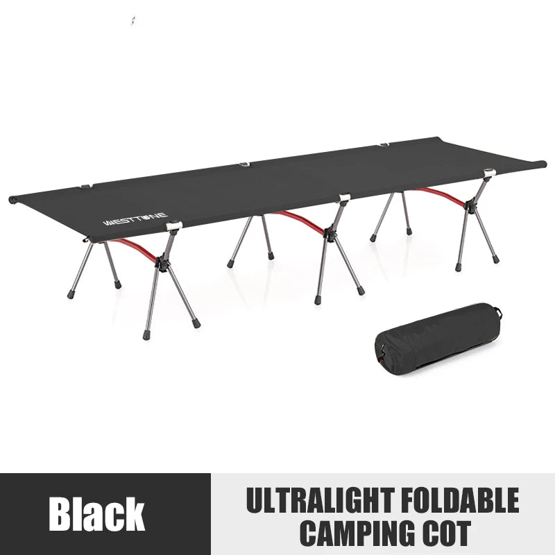 WESTTUNE Ultra Light Aluminum Folding Bed for Outdoor Camping