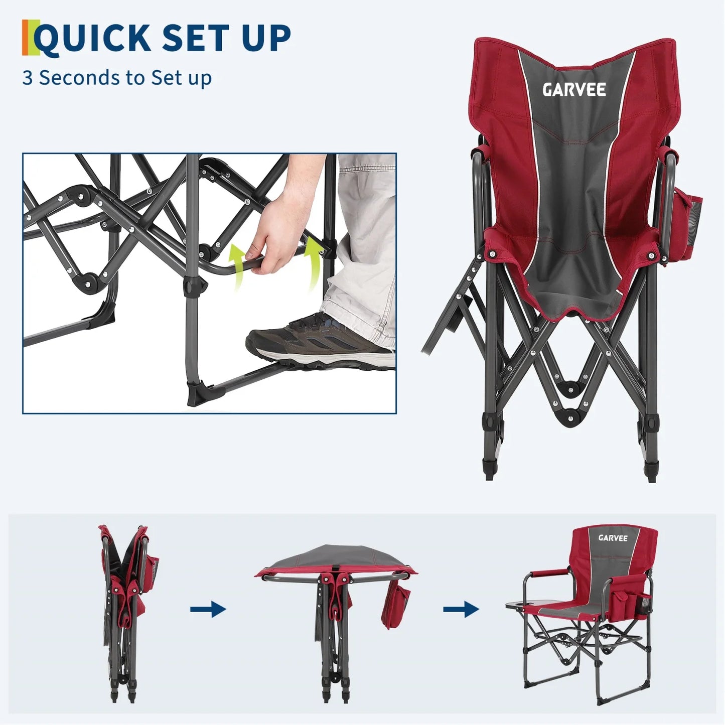 HiMISS Oversized Heavy Duty Folding Directors Chair 400 Pound Capacity
