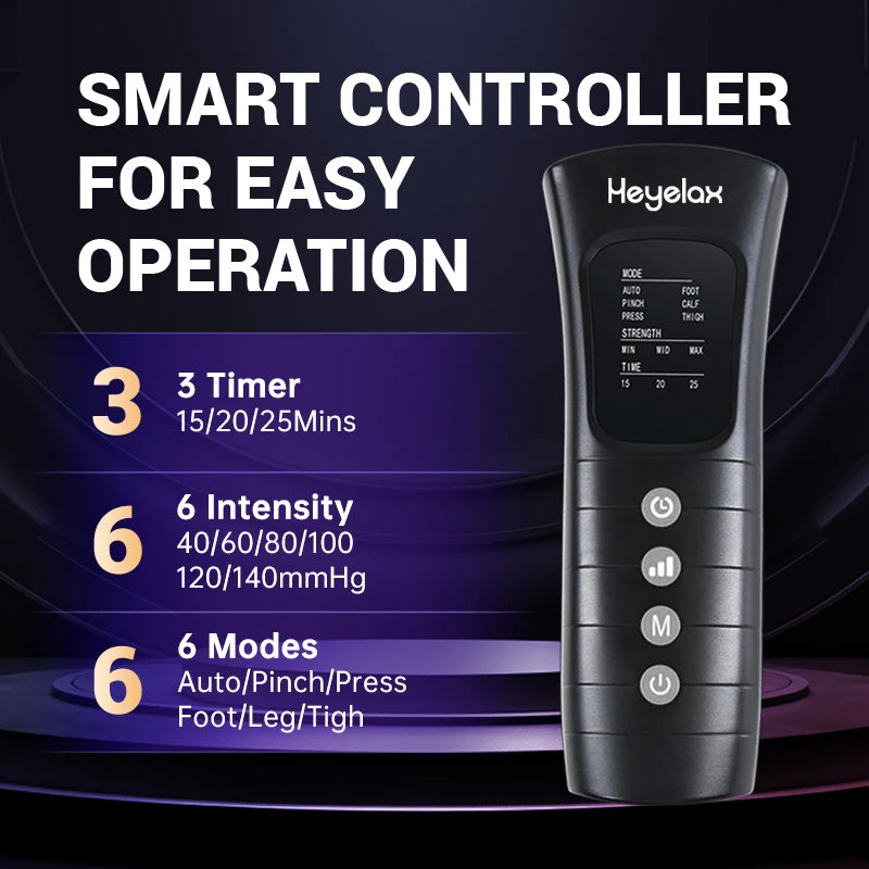 Heyelax Leg Compression Massager for Circulation and Pain Relief