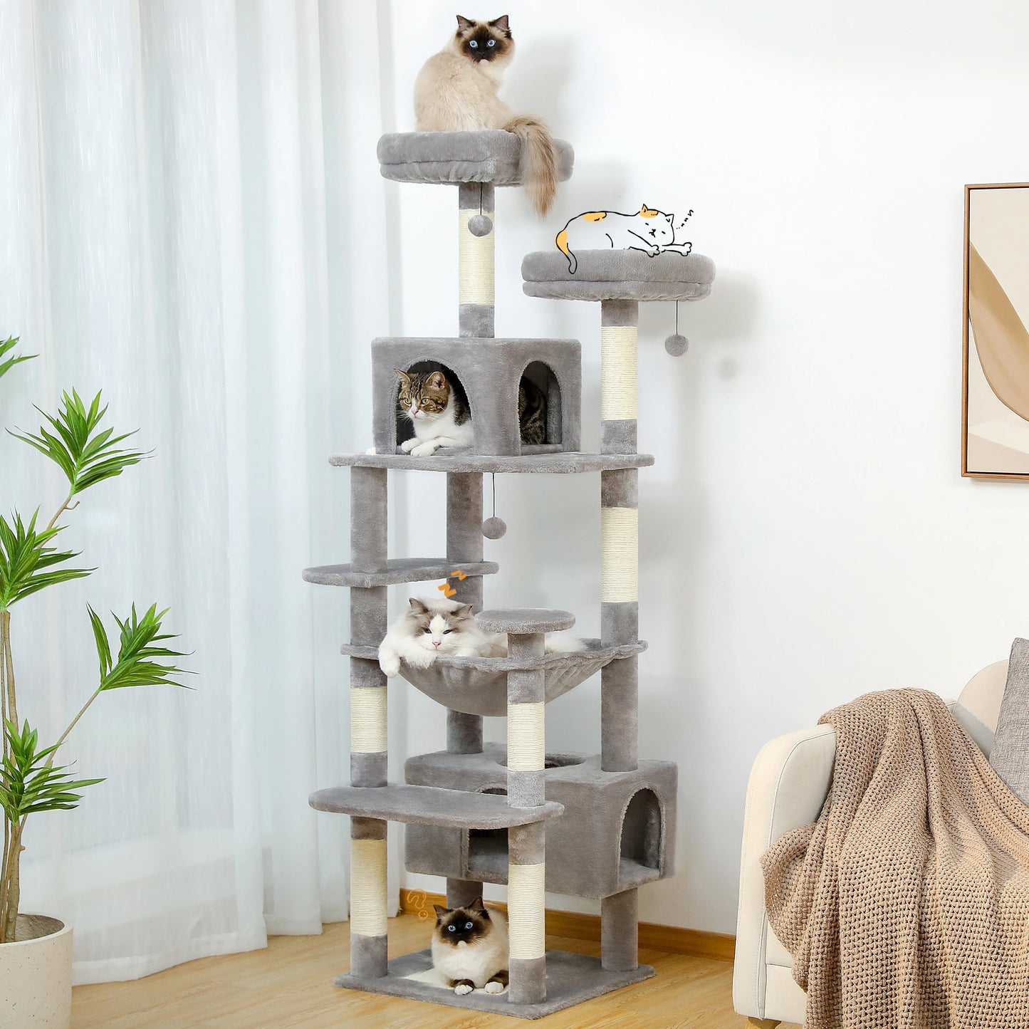 PAWZ Road Large Cat Tree And Indoor Tower Scratching Posts
