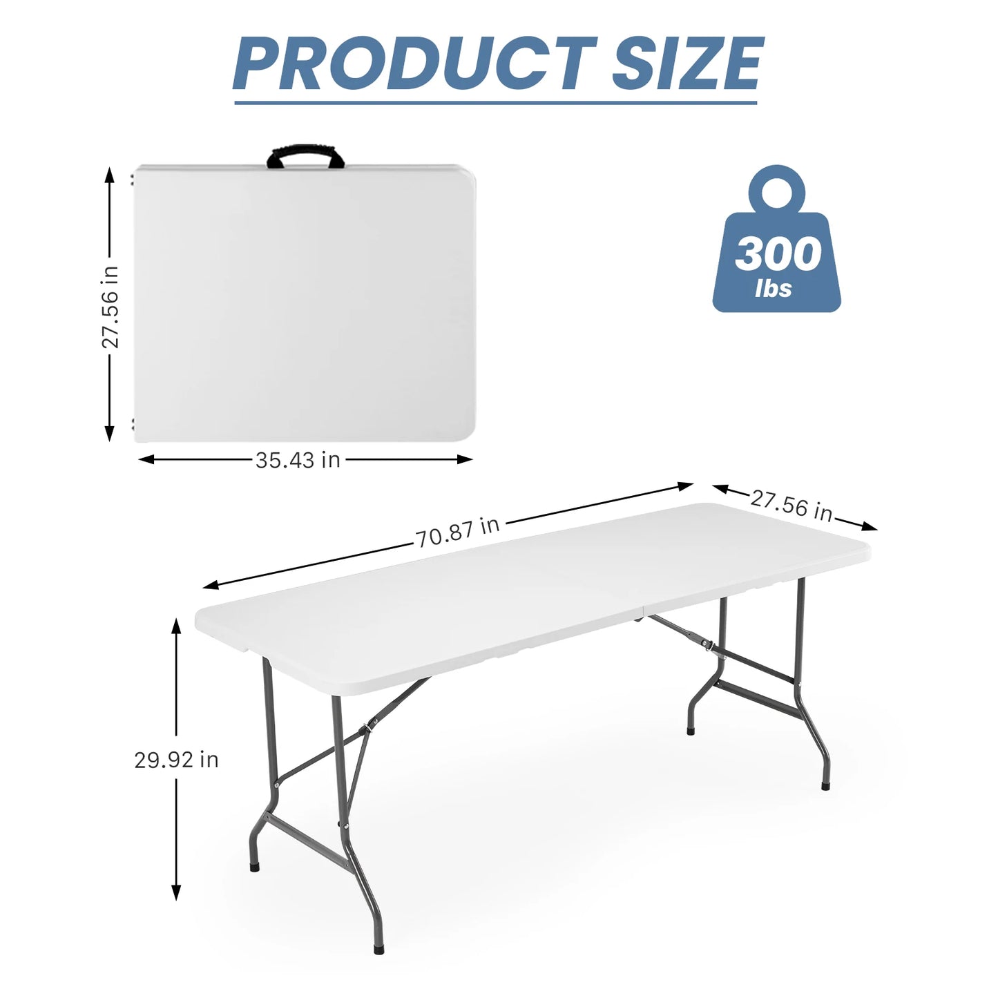 JHK Portable Folding Heavy Duty Camping Table With Carry Handle