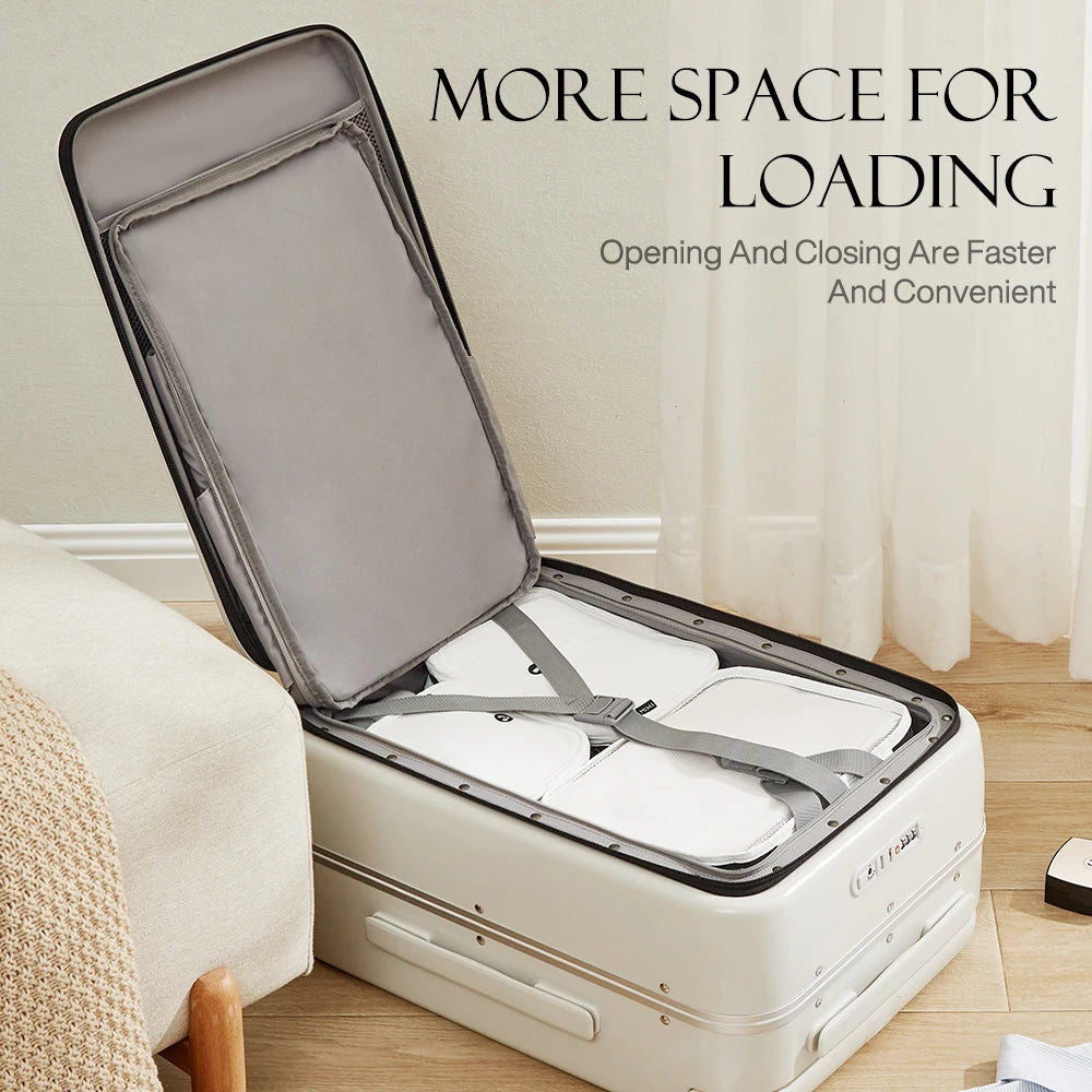 Mixi Carry On Luggage With Laptop Pocket Aluminum Frame