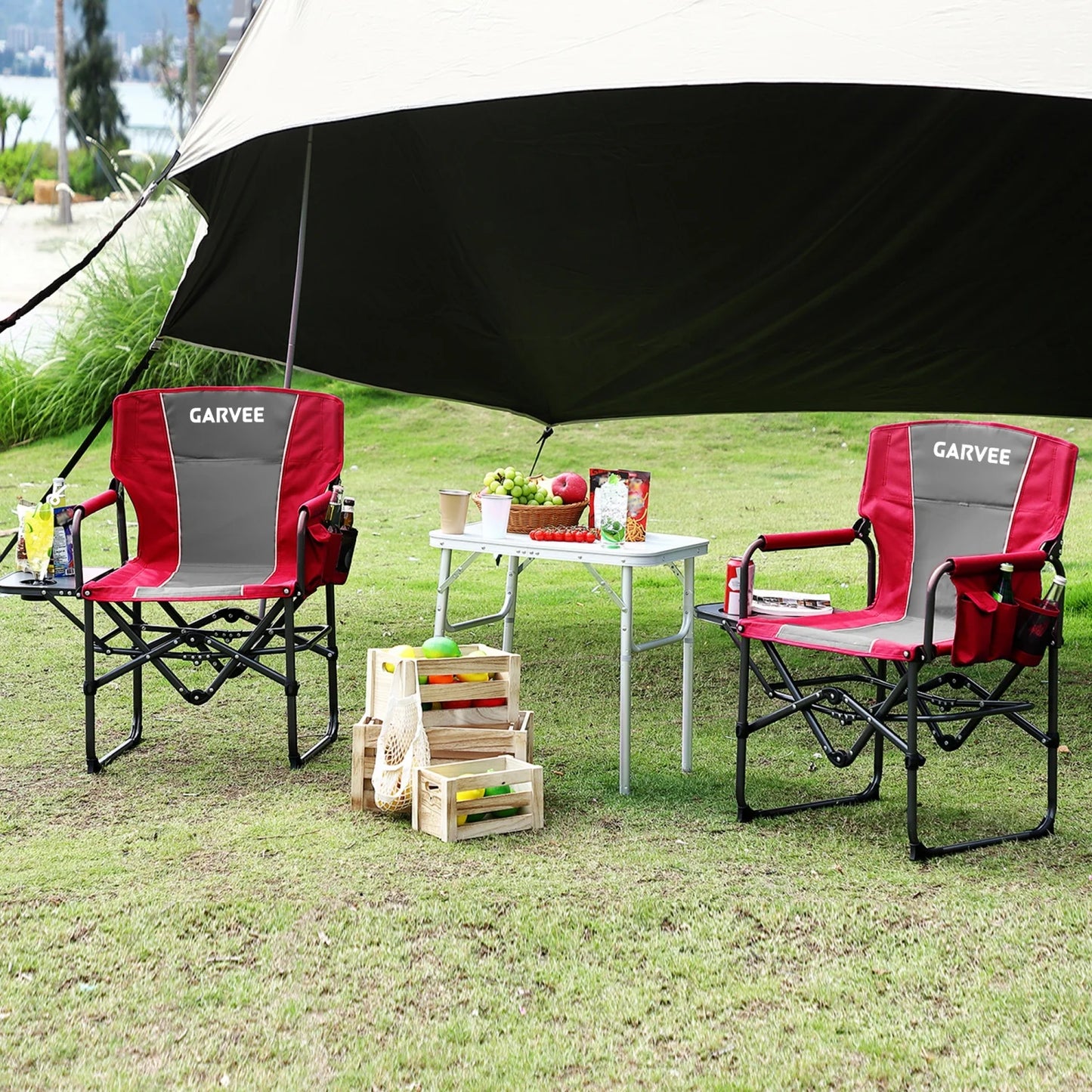HiMISS Oversized Heavy Duty Folding Directors Chair 400 Pound Capacity