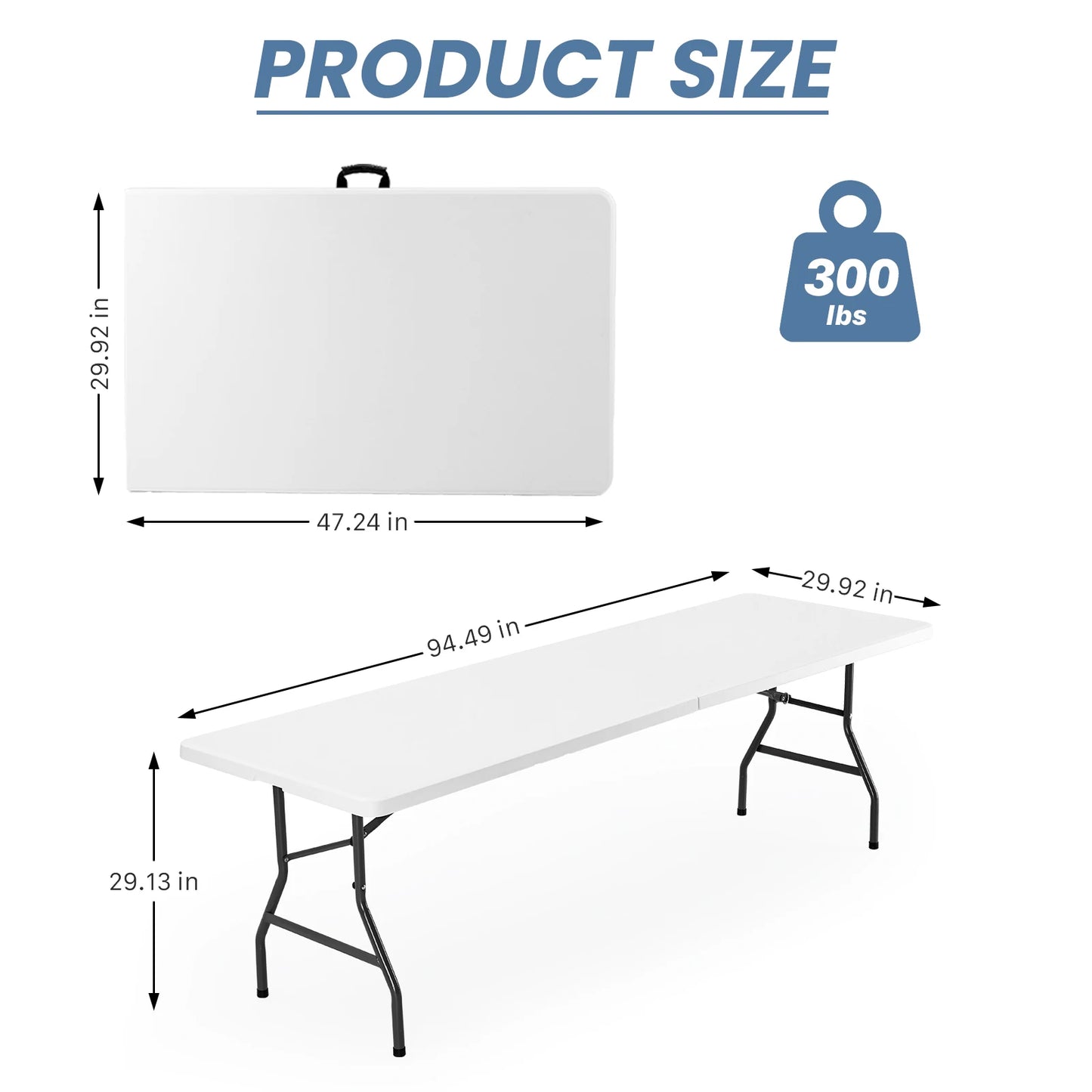 JHK Portable Folding Heavy Duty Camping Table With Carry Handle