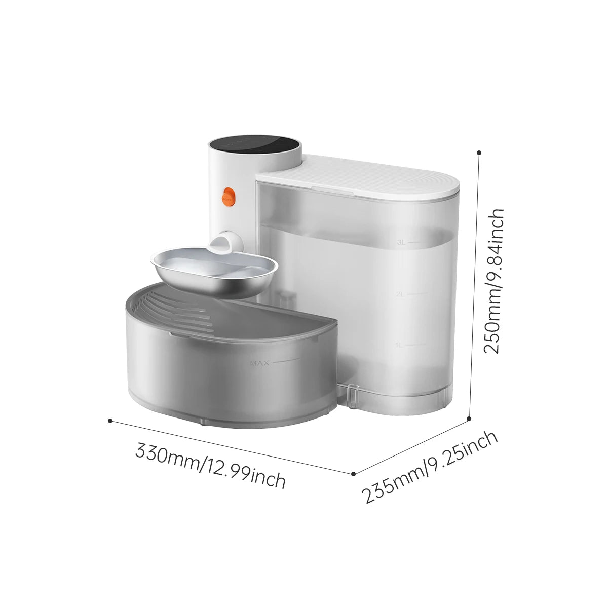 Booteely Stainless Steel Wireless Pet Water Dispenser With Purification For Cats