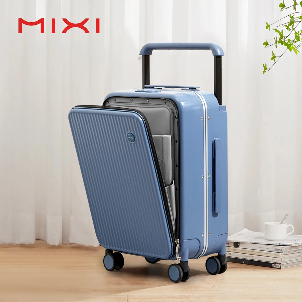 Mixi Carry On Luggage With Laptop Pocket Aluminum Frame
