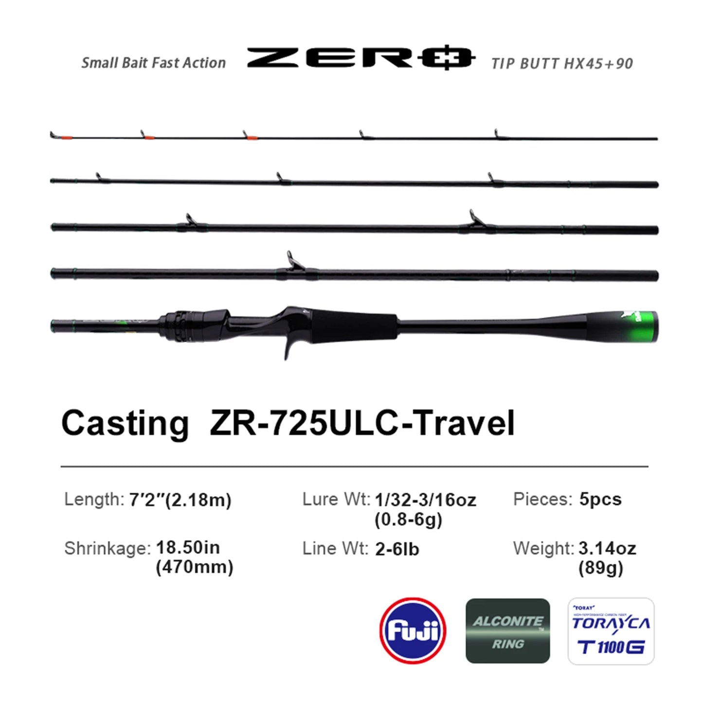 Pure-Lure Zero Small Bait Light High Carbon Long Casting Rod
