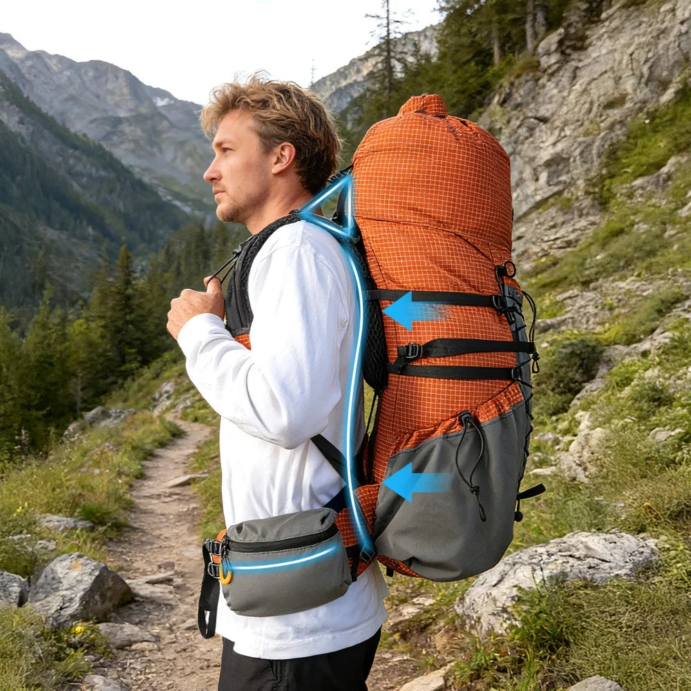 Night Cat Waterproof Hiking Backpack With Rain Cover Roll Top