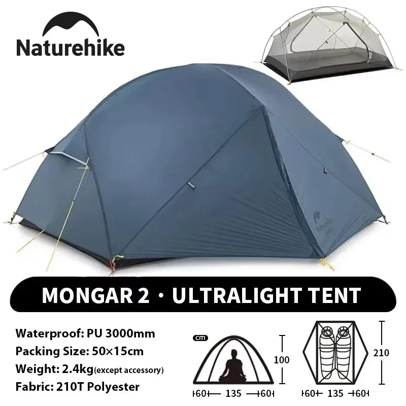 Naturehike Mongar Two Person Backpacking Tent Ultralight Waterproof